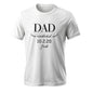 Close-up of Daddy Established print on personalised T-shirt showing crisp typography and high-quality cotton finish – ideal gift for dad or grandad