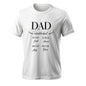 Flat lay of personalised Daddy Established T-shirt showcasing full printed design and soft cotton fabric – thoughtful gift for him
