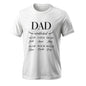 Detail of custom text option on personalised Daddy Established tee – add a name, date or short message to create a meaningful keepsake