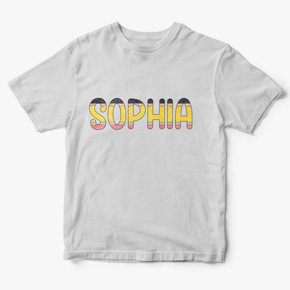High‑resolution print close‑up showing vibrant pencil colours and crisp personalised name