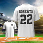 Close-up of high-quality custom print on personalised football T-shirt — crisp name and long-lasting number on milk fibre fabric