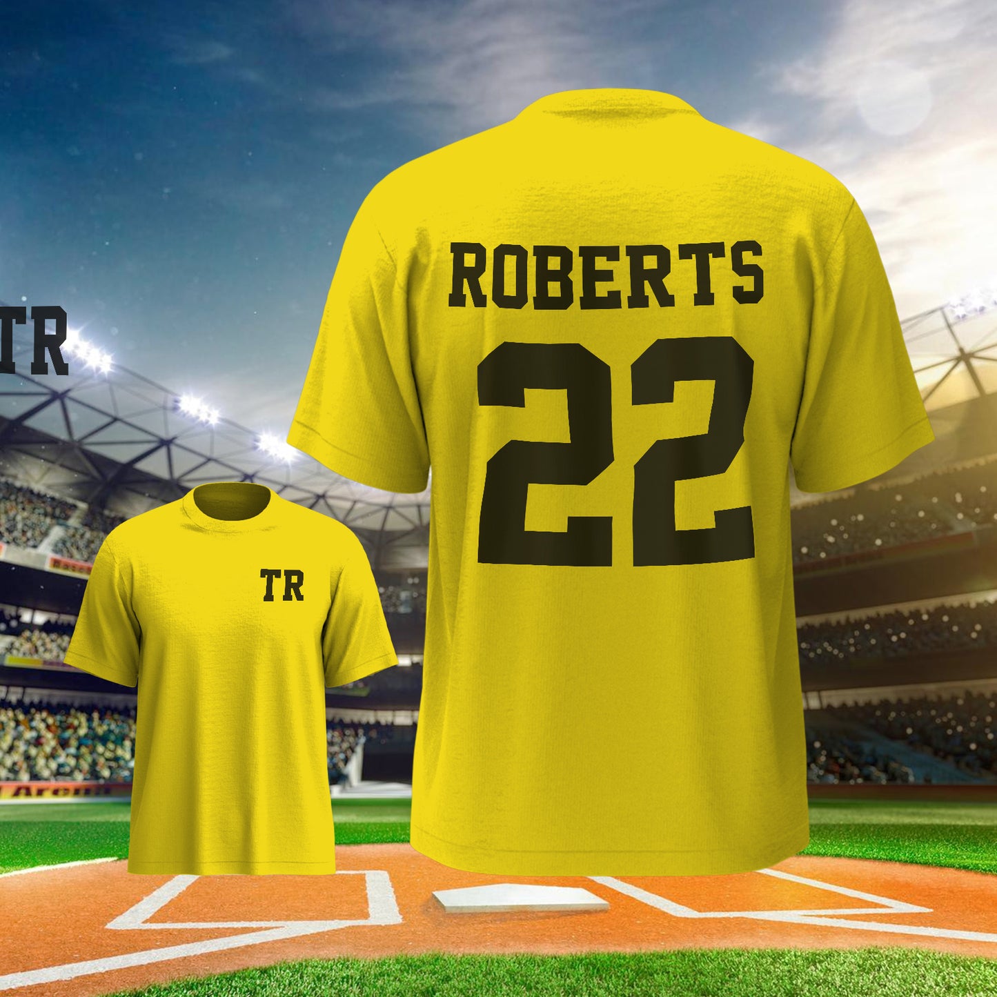 Back view close-up of personalised football shirt showing prominent number and custom name — ideal for teams and supporters