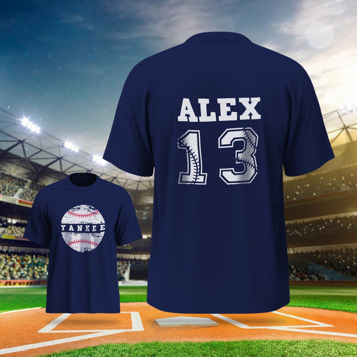 High-quality print detail on personalised name and number sports T-shirt