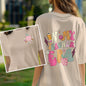 Detailed close-up of bold 'In My Teacher Era' print and custom name on durable polyester fabric