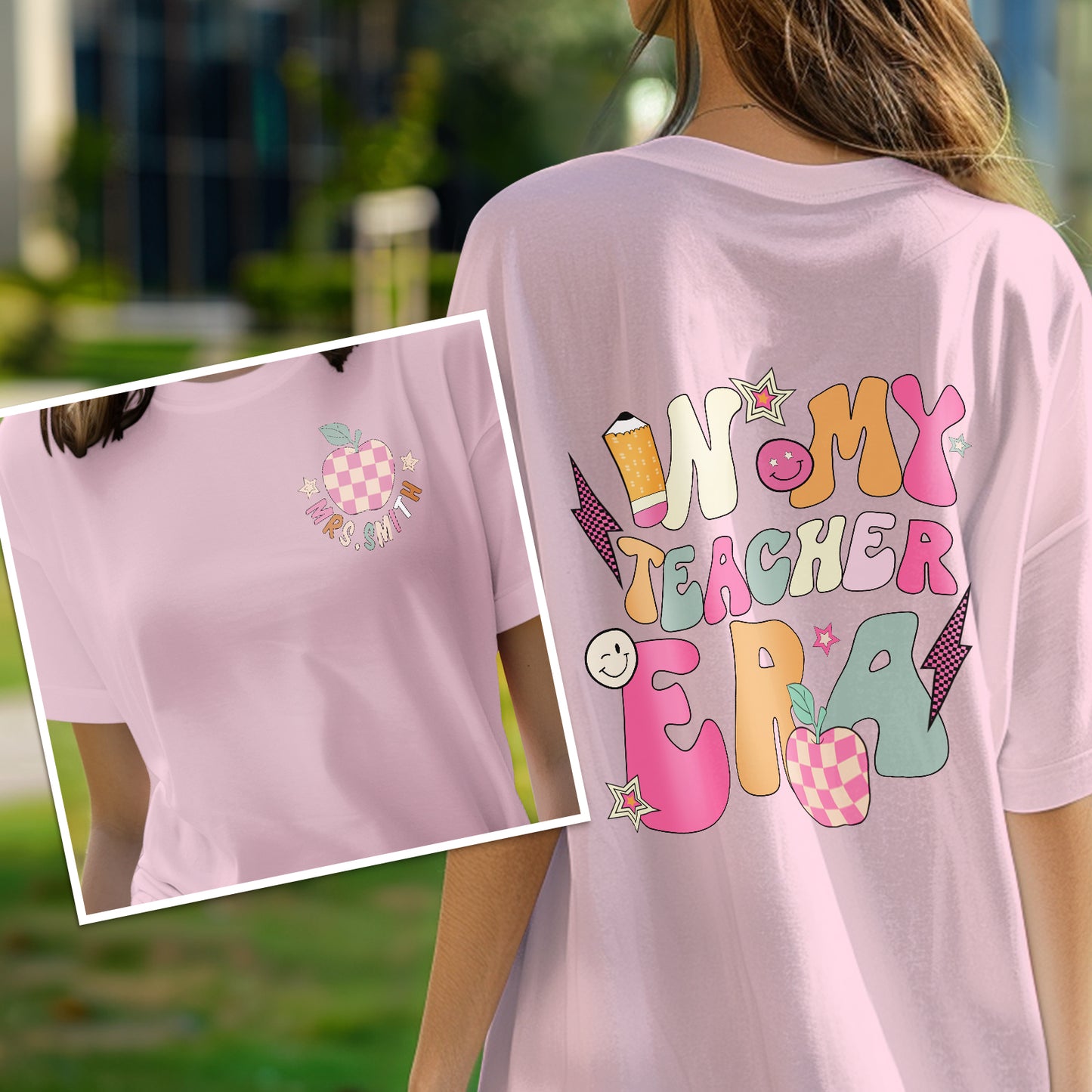 Personalised 'In My Teacher Era' T-Shirt – Custom Name Teacher Tee (Back to School Gift)