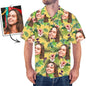 Sleeve and seam close-up of personalised Hawaiian shirt highlighting soft stretch fabric and high‑quality print