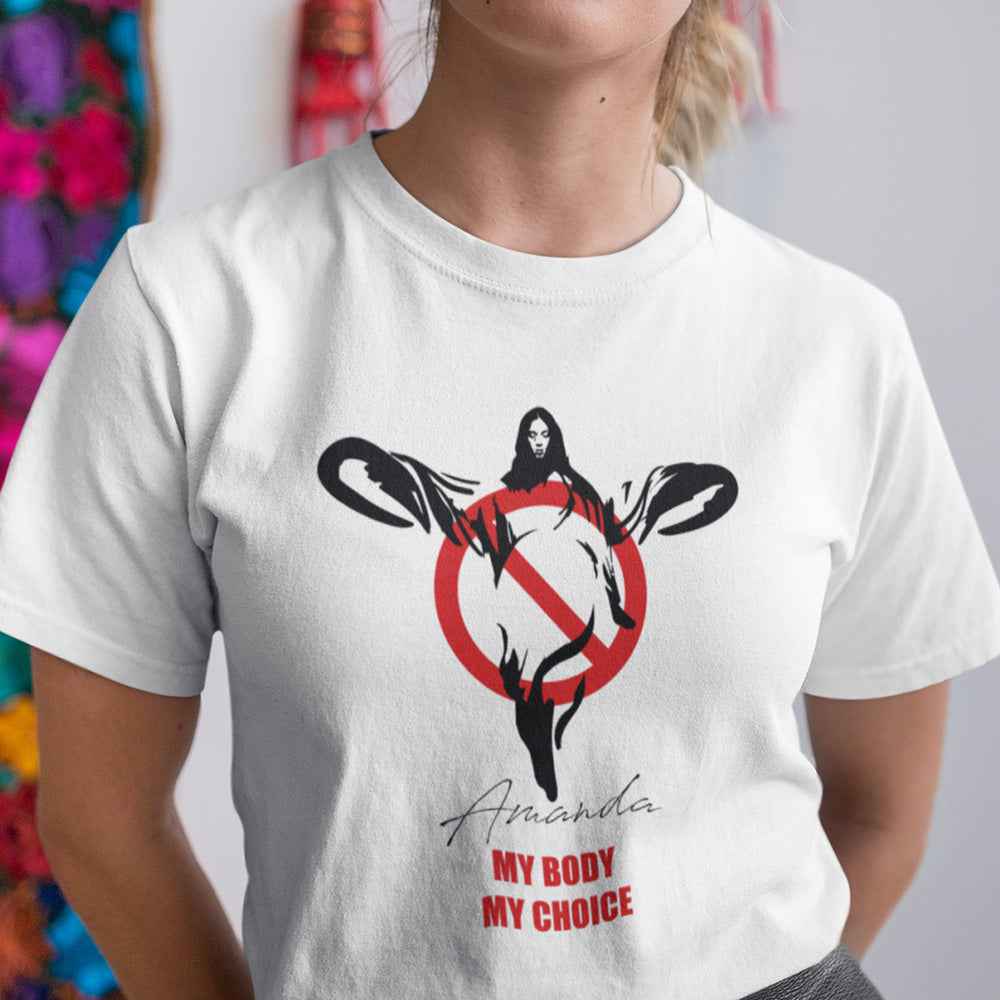 Custom T-Shirts for Women Engraved Name My Body My Choice Feminist T-shirt Gifts for Her