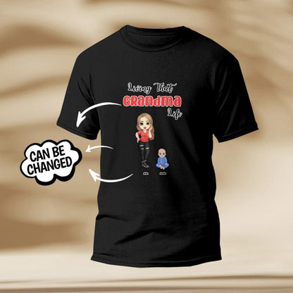 Personalised Engraved T-Shirt - Grandma Life Pretty Girl Gift Customisable Print