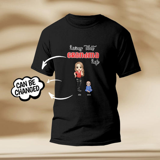 Personalised Engraved T-Shirt - Grandma Life Pretty Girl Gift Customisable Print