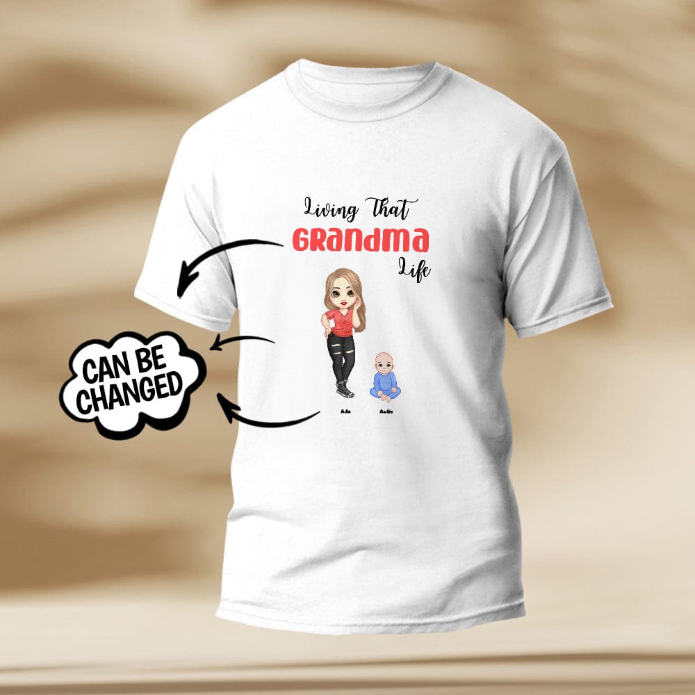 Personalised Engraved T-Shirt - Grandma Life Pretty Girl Gift Customisable Print