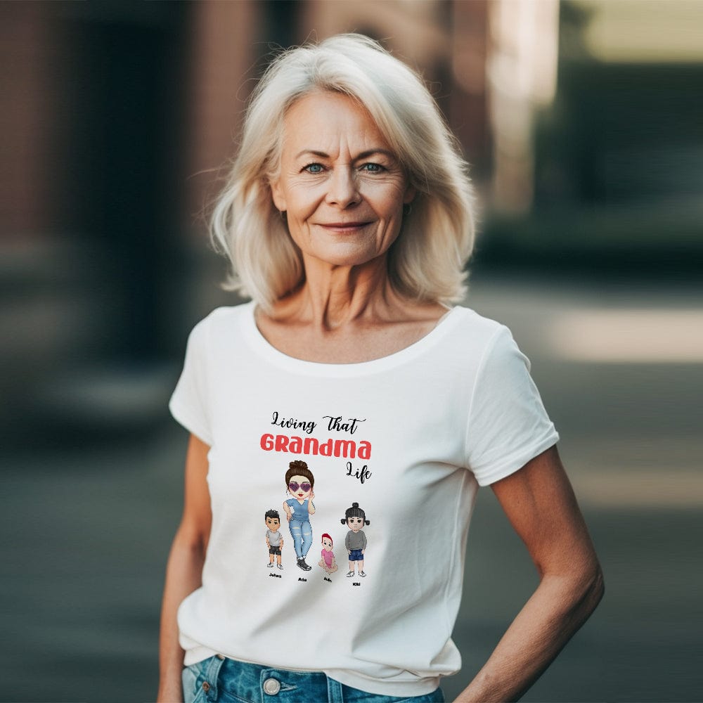 Personalised Engraved T-Shirt - Grandma Life Pretty Girl Gift Customisable Print