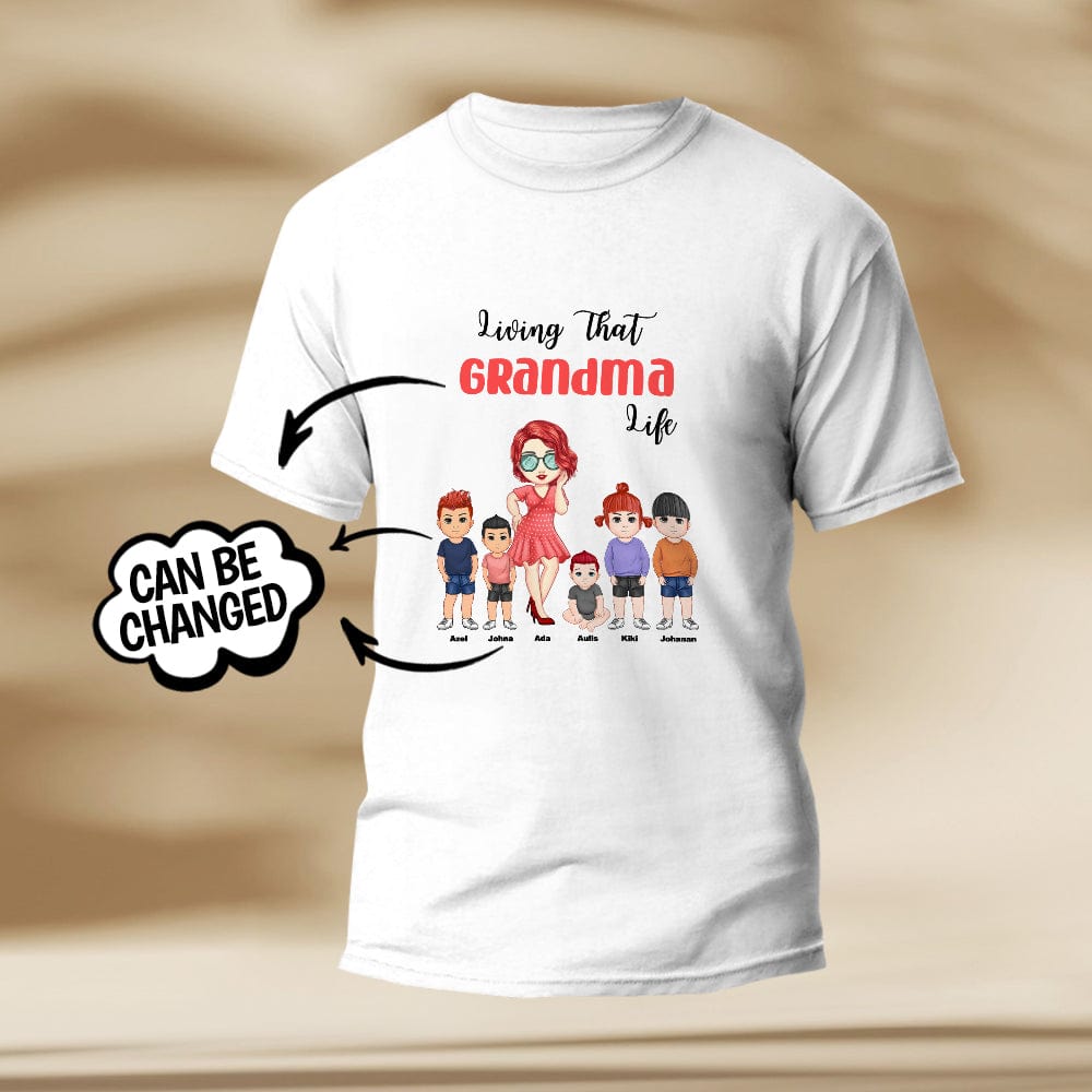 Personalised Engraved T-Shirt - Grandma Life Pretty Girl Gift Customisable Print