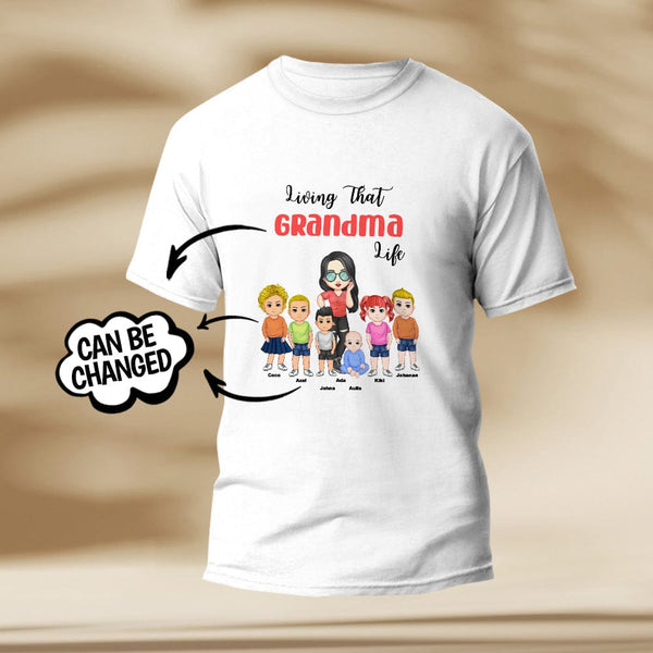 Personalised Engraved T-Shirt - Grandma Life Pretty Girl Gift Customisable Print