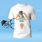Folded personalised T-shirt with visible Papasaurus print — custom engraved gift option, machine-wash safe for easy care