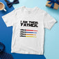 Folded personalised 'I Am Their Father' T-shirt showing front light saber motif — perfect custom Father's Day gift