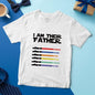 Close-up of fabric texture and double-needle hem on personalised cotton T-shirt — comfortable everyday wear