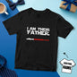 Multiple colour options display showing personalised light saber T-shirt variations for a custom dad tee
