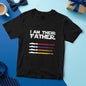 High-resolution product shot showing vibrant light saber print and crisp text on personalised dad T-shirt