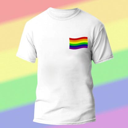 Close-up of fabric texture and stitch on personalised pride t-shirt - soft, breathable polyester for day or night events