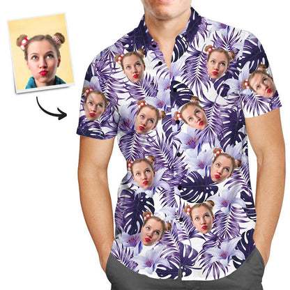 Men's shirt size chart for personalised Purple Rainforest Leaves Hawaiian shirt — measurement guide S to XXXXXL for correct fit