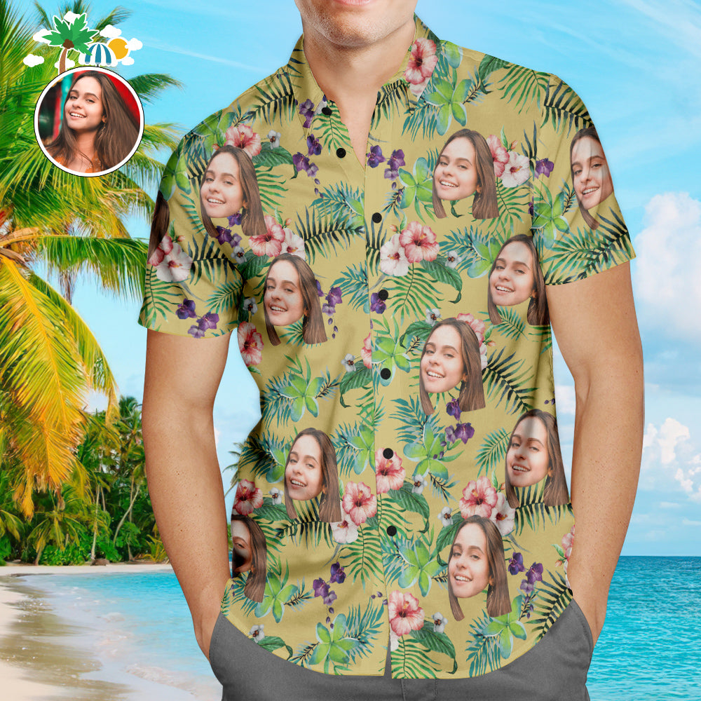 Men's shirt size chart for personalised Aloha shirts — S to XXXXXL, check measurements for correct fit