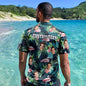Personalised custom face Hawaiian shirt for men with colourful flamingo Aloha all‑over print, short‑sleeve regular‑fit beach shirt