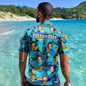 Custom Face Beach Shirt front view showing all‑over print summer Hawaiian shirt for men personalised with your photo