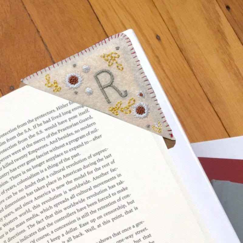 Personalized Bookmark with Initial Custom Embroidered Bookmark Gift for Book Lovers