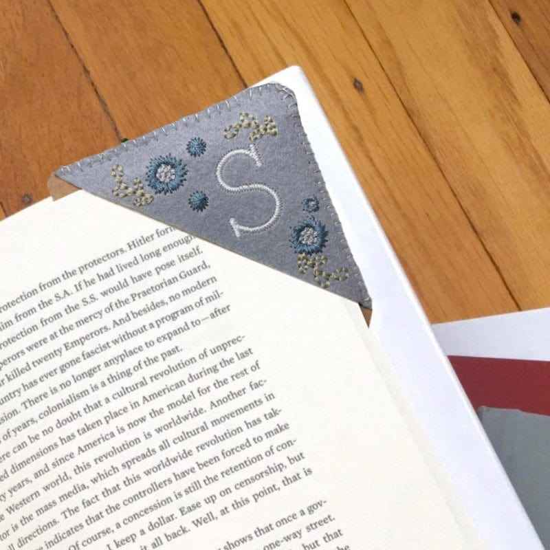 Personalized Bookmark with Initial Custom Embroidered Bookmark Gift for Book Lovers