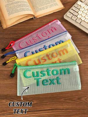 Personalized Wedding Stationery Zipper Bag - Custom Text Design