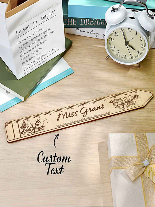 Personalized Wooden Teacher Ruler with Name Appreciation Gift for Teacher