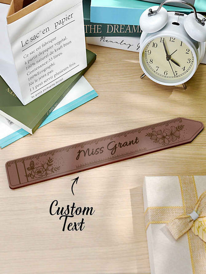 Personalized Wooden Teacher Ruler with Name Appreciation Gift for Teacher