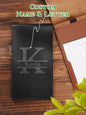 Gift-ready personalised PU leather golf scorecard holder in presentation box for anniversaries