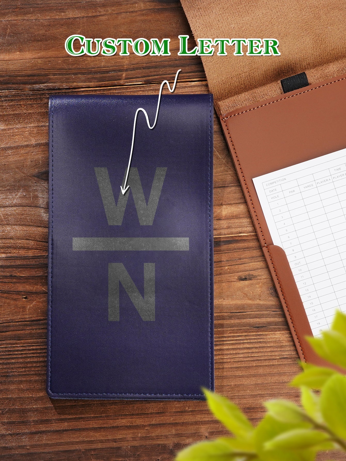 Scorecard holder with tees, marker and pencil — thoughtful personalised golf gift set
