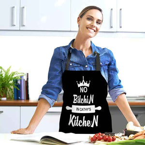 Custom Name Apron Personalized Aprons Kitchen Gift for Her-No Bitchin in My Kitchen