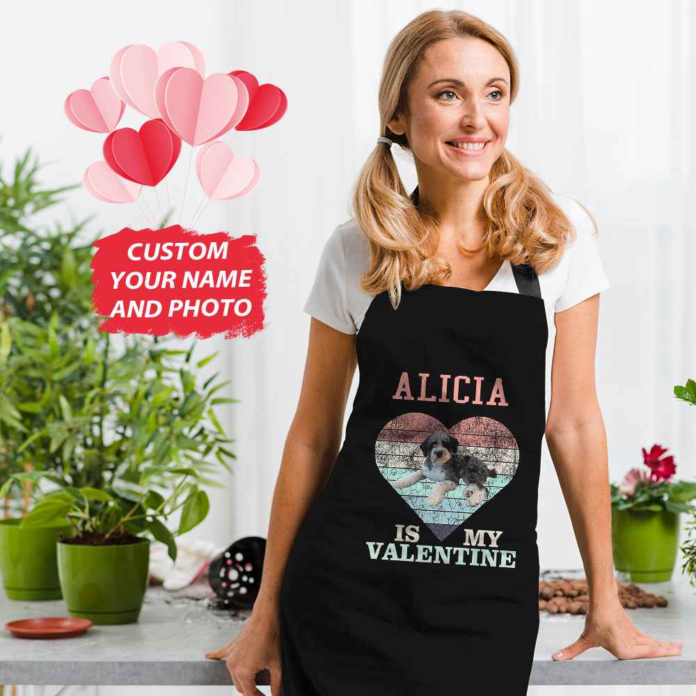 Personalized Name and Photo Apron Valentine Kitchen Apron
