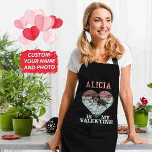 Personalized Name and Photo Apron Valentine Kitchen Apron