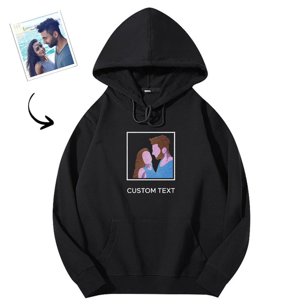 Personalised Embroidered Text Hoodie | Custom Couple Hoodie | Unisex Design
