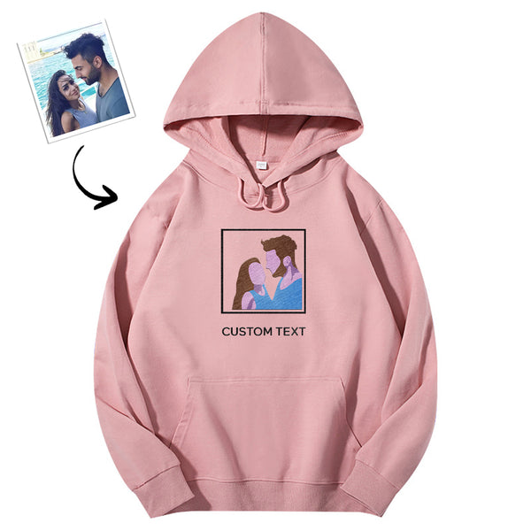Personalised Embroidered Text Hoodie | Custom Couple Hoodie | Unisex Design