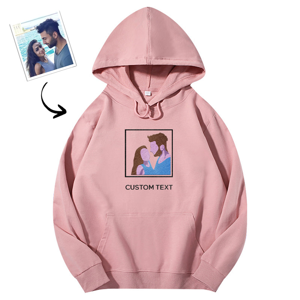 Personalised Embroidered Text Hoodie | Custom Couple Hoodie | Unisex Design