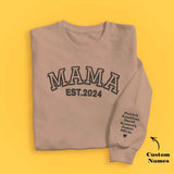 Custom Name Puff Print Mama Sweatshirt EST 2024 Sweatshirt Mother's Day Gift