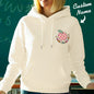 Custom name on chest of personalised teacher hoodie — high-quality polyester with durable, vibrant print
