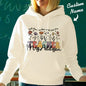 Model wearing the personalised wildflower hoodie to showcase fit and style — thoughtful personalised gift for teachers and mentors