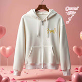 Personalized Mrs Bride Hoodie with Name Zip Up Hoodie Wedding Bridal Shower Gift for Bride