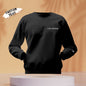 Back view of matching couple hoodie in neutral colour — simple round-neck design for couples and weddings
