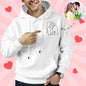 Front view of Custom Embroidered Photo Hoodie with a personalised portrait embroidered on soft grey fabric — personalised portrait sweatshirt, high-definition photo print