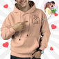 Care and washing instruction graphic for personalised photo hoodie advising rinse to remove temporary treatment residue before regular wash