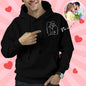 Front view of Custom Embroidered Photo Hoodie with a personalised portrait embroidered on soft grey fabric — personalised portrait sweatshirt, high-definition photo print