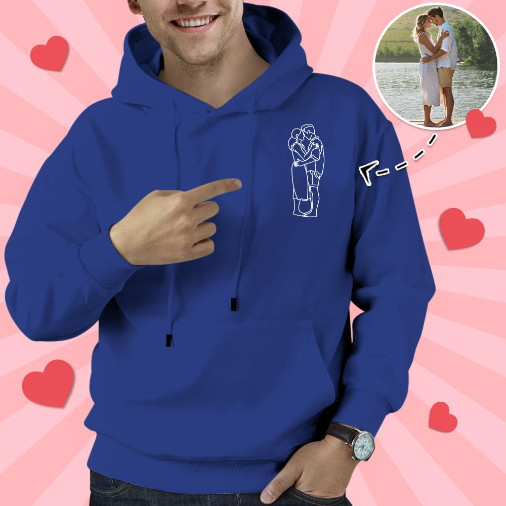 Fabric detail of 97% cotton 3% spandex blend on personalised portrait sweatshirt showing stretch, breathability and anti-pilling quality