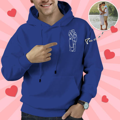 Fabric detail of 97% cotton 3% spandex blend on personalised portrait sweatshirt showing stretch, breathability and anti-pilling quality